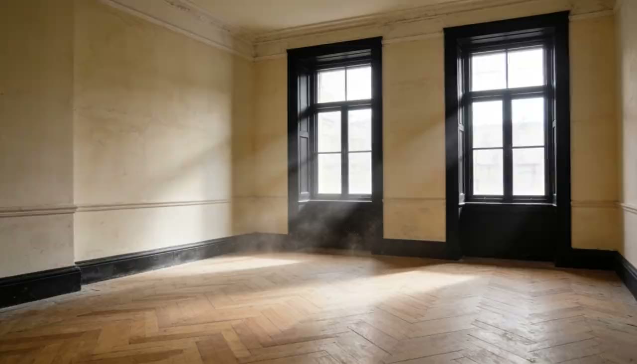 An empty period room from the Atelier Haus film
