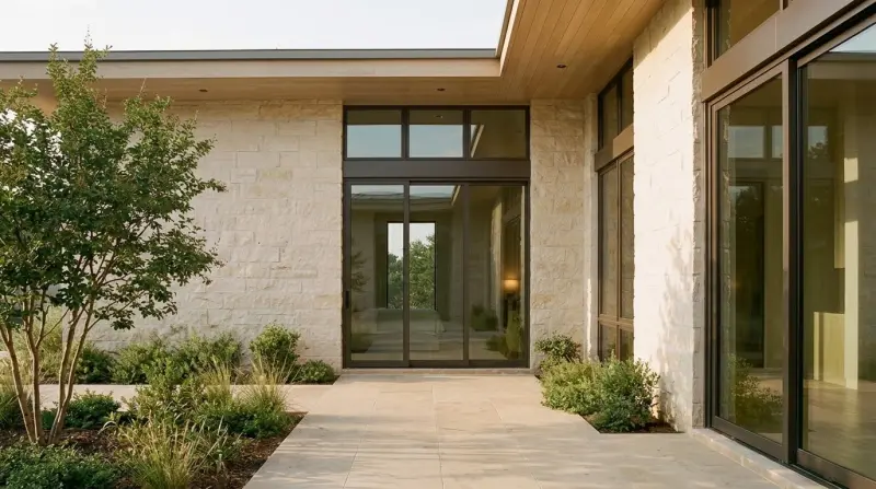Visualisation: a multi-stem tree and grasses in the courtyard planting bed
