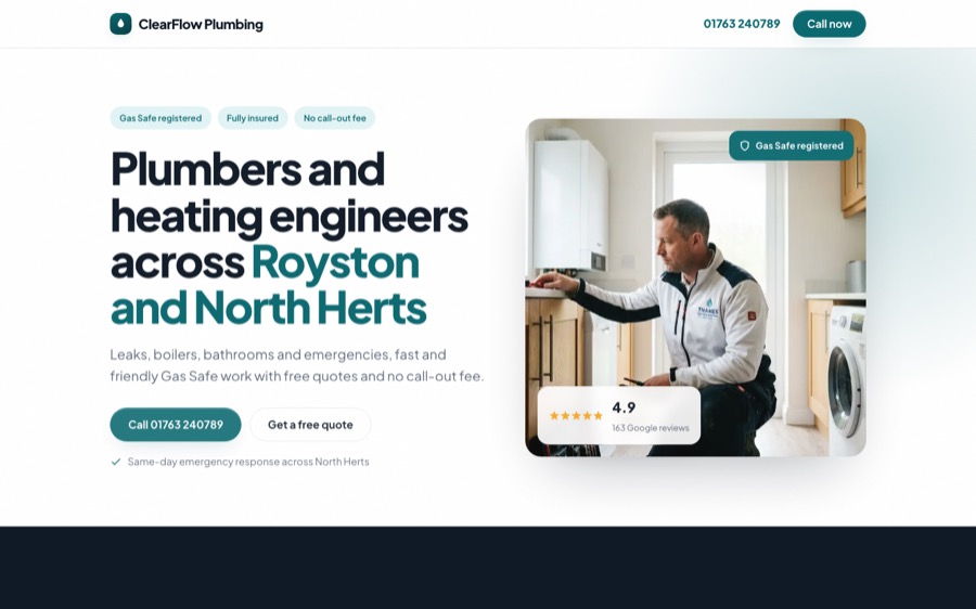 ClearFlow Plumbing and Heating example template