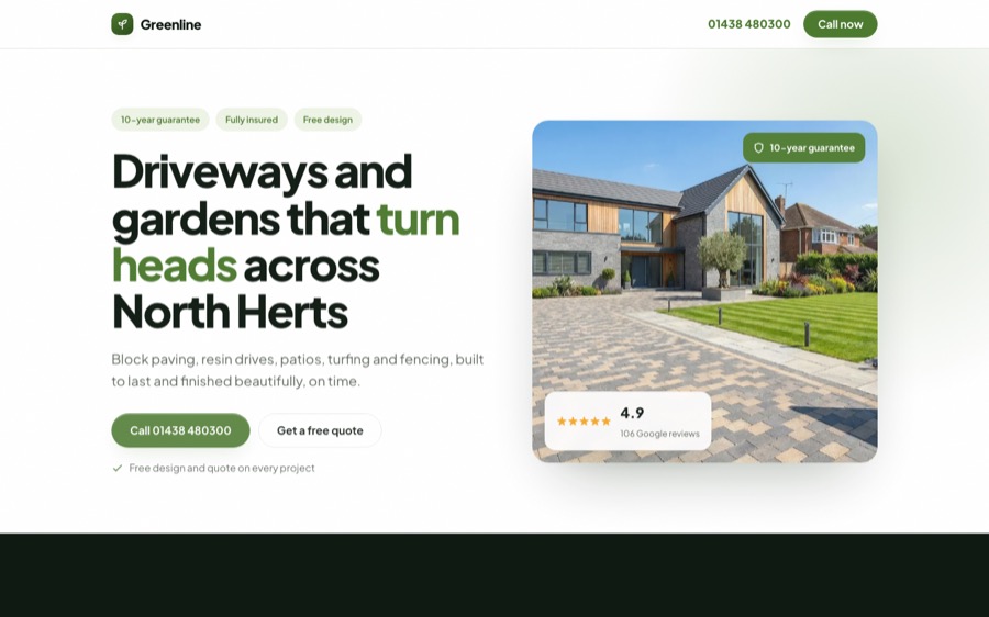 Greenline Landscapes and Driveways example template